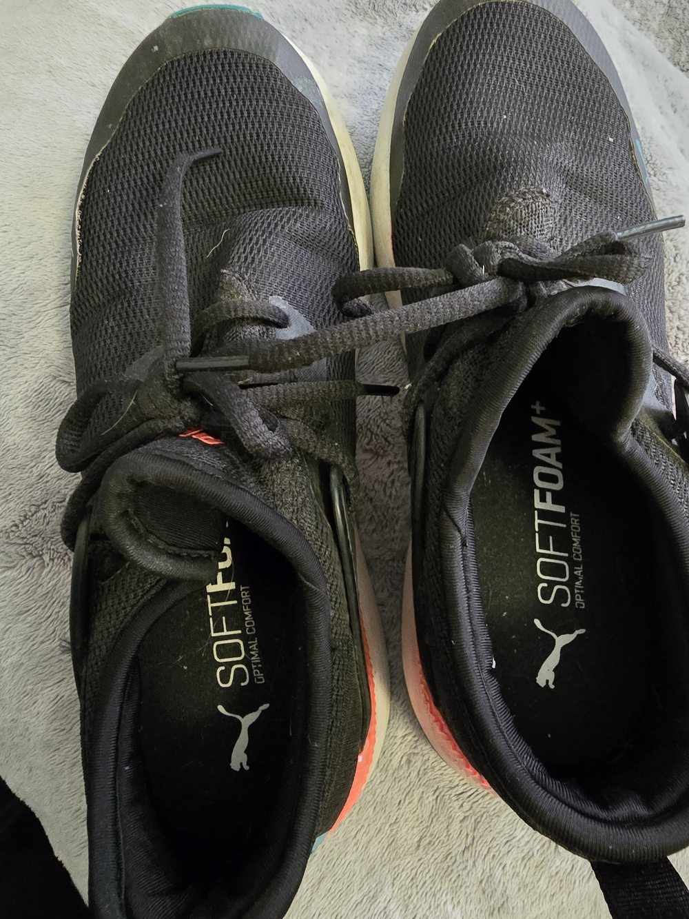 Puma Pacer Next Cage Black Athletic Shoes with White Logo Accent - Picture 2 of 6